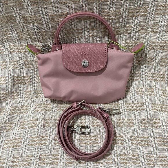 Longchamp Pink Canvas Mini Tote Bag For Women - Picture 1 of 5